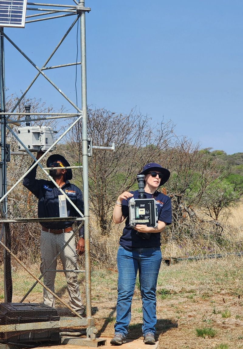 Demonstration of the bioacoustic recorder and weather monitoring equipment at Spioenkop Nature Reserve.